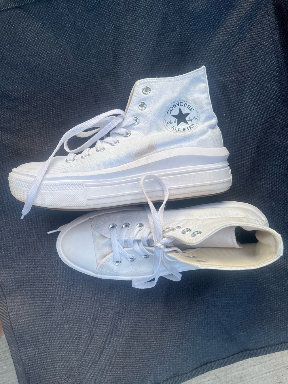 Converse White Platform High Top Sneakers